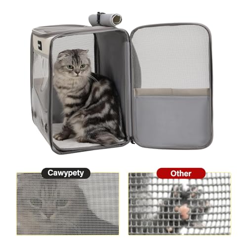Image of Cat Backpack Carrier, Breathable Cat Carrier Large Space Bubble Pet Backpack For Kitty Small Dog Up To 15Lbs, Transparent & Foldable Pet Carrier For Travel Hiking (Light Gray)