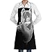 Produktbild QIAOJI Schürze, Unisex, verstellbar, für Küche, Tasche, transparent, Katze, Terror Bib, Küche, verstellbar, extra lang, für BBQ Baking Cooking, Schwarz