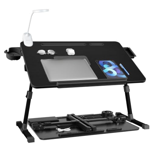 Image of iXTRA Adjustable Laptop Lap Desk with Cooling Fan USB Light for Adults