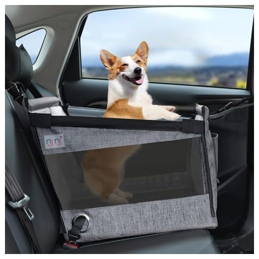 Dog Car Seat for Pet Travel with Waterproof Pad, Half seat Dog Hammock,Harness Hook, Breathable Mesh, and Adjustable Backseat Safety Belt, Small, Medium, Large Size