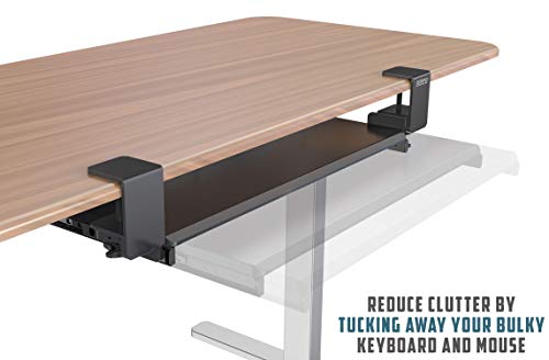 Clamp On Keyboard Tray Under Desk Storage - Ergonomic Desk Drawer Computer Keyboard Stand Under Desk Drawer - Under Desk Keyboard Tray Desk Extender - Office Keyboard Drawer Keyboard Stand for Desk