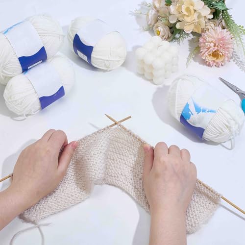 WEBEEDY Complete Knitting Kits for Beginners, Hat Scarf Glove Knitting Starter Kit with Yarn, 6 Knitting Needles, Video Tutorial for Adults Crocheting Accessories Lovely Present by WEBEEDY - Image 4