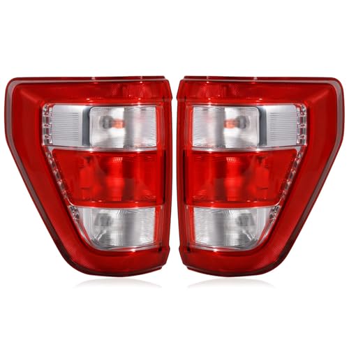 Tail Lights W/Bulb and Harness Assembly Compatible with 2021 2022 2023 Ford F150, Rear Light Taillights Replacement ML3Z-13405-E ML3Z-13404-E