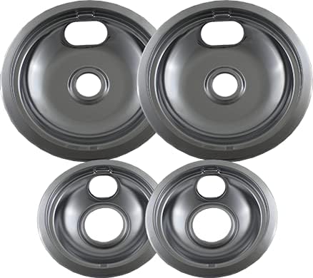 Edgewater Parts W10278125 Drip Pans Compatible with Whirlpool, Kitchen Aid Range (contains 2- contains 2- WPW10196405 2- WPW10196406) (Fits Models: RC8, RS3, KEC And More)