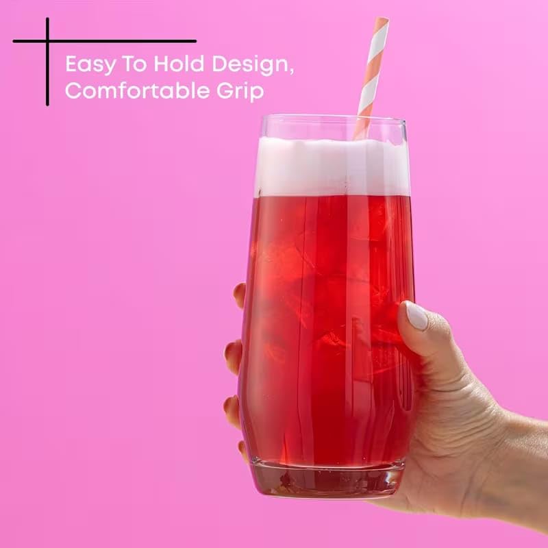 Image of PrimeWorld Juice Glass 350 ml - Set of 6 | Premium Transparent Drinking Glass Set for Water, Juice, Soft Drinks, Mocktails & Everyday Use | Elegant Glassware for Home, Kitchen & Parties