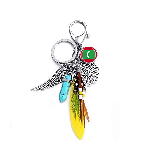 Maldivas estilo de la bandera llavero mochila colgante llavero bolsa de regalo decoración viaje recuerdo regalo, Maldivas