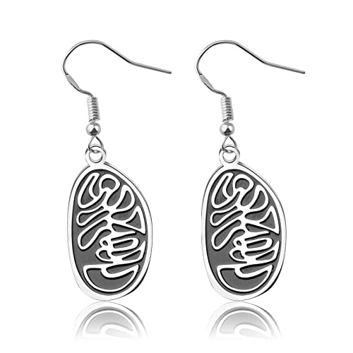 CENWA Brincos de mitocôndria, biologia, presente para professores de ciência, jóias de biologia, Aço inoxidável