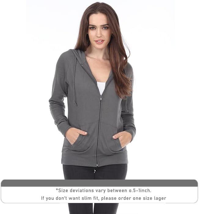 long Sleeve Zip Hoodie Women Cotton Blend Pocket long Sleeve Jacket，Comfortable FrenchTerry Hoodie for Everyday - Image 3