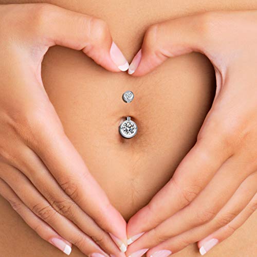 Silbertale Belly Button Rings 10Mm Sterling Silver Belly Rings Curved Barbell Piercing Navel Rings For Women Men #TOP2