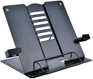Citmage Desk Book Stand Document Holder Heavy Duty Metal Reading Stand Black for Book Magazine Menu iPad Music Score Speech Draft with 6 Adjustable Positions (Upgrade Edition)