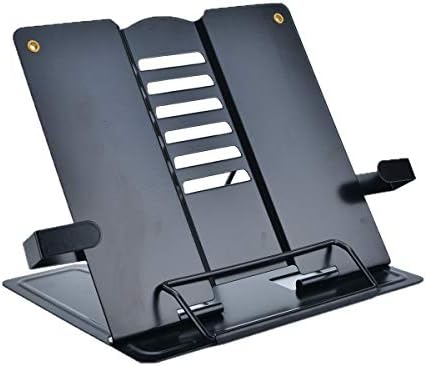 Citmage Desk Book Stand Document Holder Heavy Duty Metal Reading Stand Black for Book Magazine Menu iPad Music Score Speech Draft with 6 Adjustable Positions (Upgrade Edition)