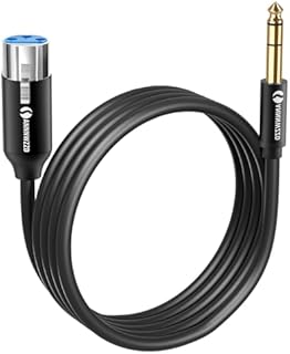 LinkinPerk 6,35 mm wtyczka na 3-biegunowe gniazdo XLR-F, wtyk stereo jack 6,3 mm do mikrofonu XLR Balanced-MIC