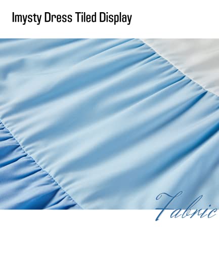 Image of Imysty Womens Boho Floral Ruffle Sleeve Babydoll Loose Flowy Casual Summer Pleated Mini Dress