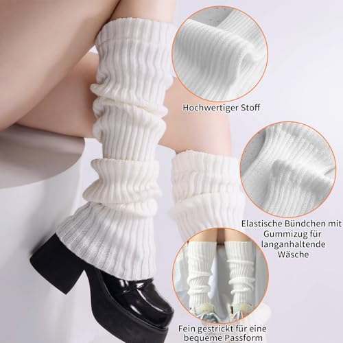 LBJFYHJN Stulpen Damen, Lange Gestrickt Beinwärmer, Langer Beinstulpen aus Crochet, Leg Warmers Für Winter, Langer Beinwärmer für Damen und Mädchen