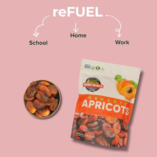 Perfect Delights Sun-Dried Organic Apricots, Vegan & Healthy Fruit Snack for Kids and Adults - Single Pack (32 oz) - Image 5
