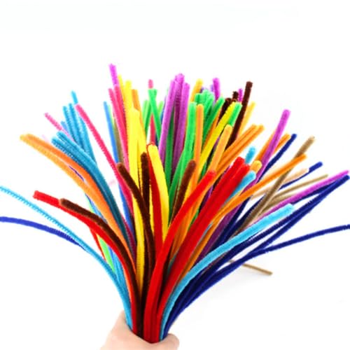 Arame revestido de chenille colorido, limpador cachimbo para artesanato