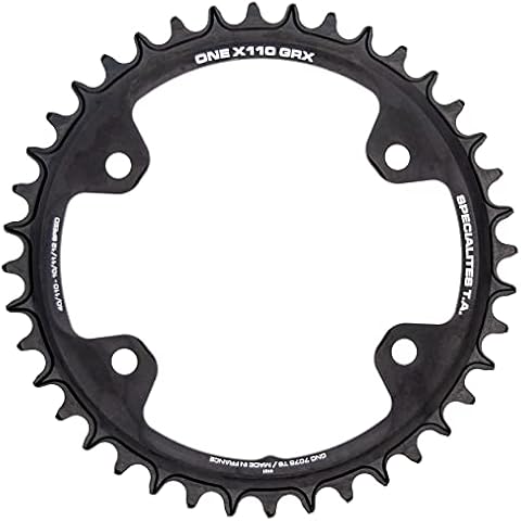 Spécialités TA Unisex's 110pcd One 4 Arm GRX Chainring, Black, 38t Cover