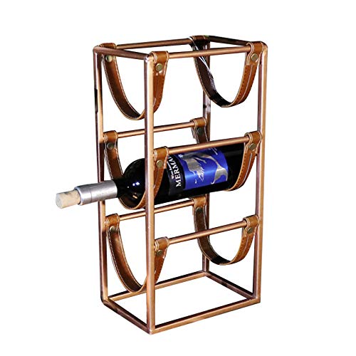 Soporte de vino de mesa para 3 botellas metal miniatura 1