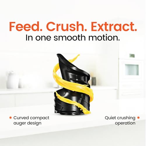 Image of DYLECT NutriMax Cold Press Juicer for Home | 130mm Wide Chute | Unique Compact Design | Reverse Function | Advanced Safety Features | Easy Assembly & Cleaning | All Types:Hard, Soft & Leafy