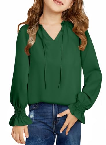 Image of DOKOTOO KIDS Girls Dress Shirt Long Sleeve Blouse Fall Tops Size 7-15 Years