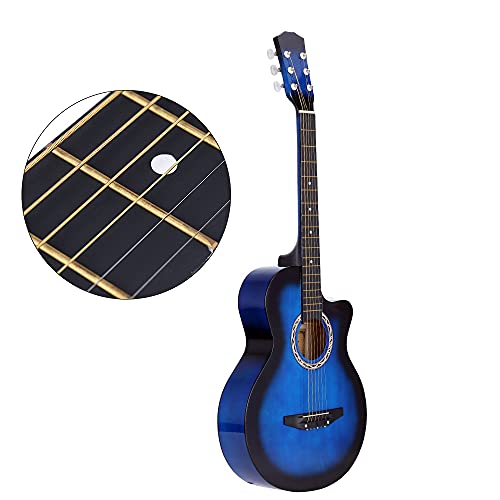 Mingzhe Violão Folclórico de 6 Cordas de 38 Polegadas para Estudantes Iniciantes Presente