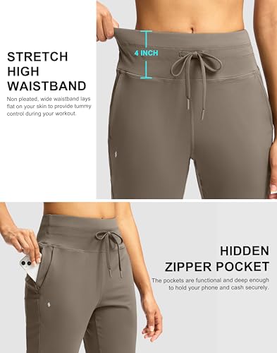 Image of Soothfeel Womens Joggers with Zipper Pockets High Waisted Sweatpants Athletic Leggings Pants for Workout Running Yoga