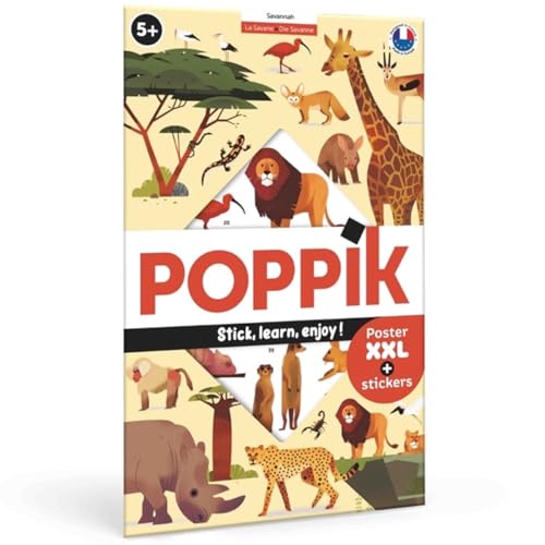 Poster géant 42 stickers La Savane POPPIK décoration chambre