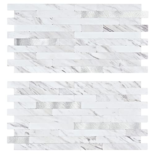 Midcard 20-Sheet White Marble PVC Tile