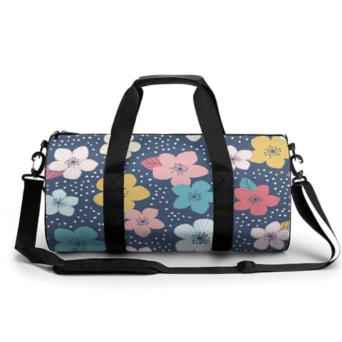 Sac de sport fleurs colorées grand sac de voyage et week-end duffel bag étanche pour le camping