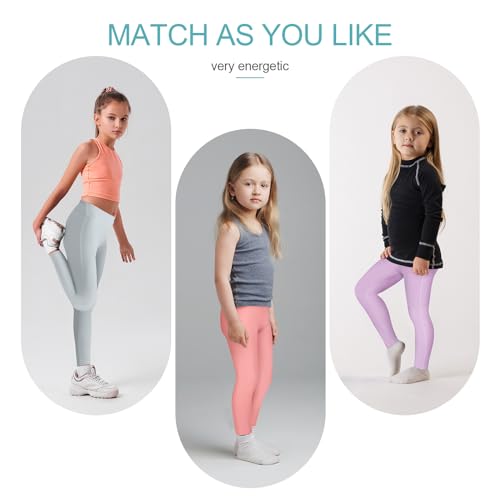 Boyiee 4 Pcs Girls Athletic Leggings Kids Running Yoga Pants Workout Active Dance Tights for Youth3