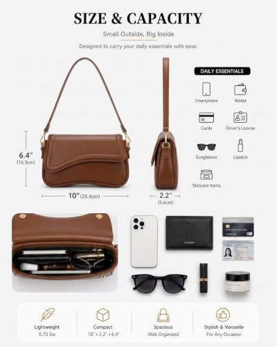 Image of Amszke Shoulder Bag for Women Y2K Crossbody Purse PU Leather Underarm Handbag 2 Adjustable Strap for Daily Commute Travel