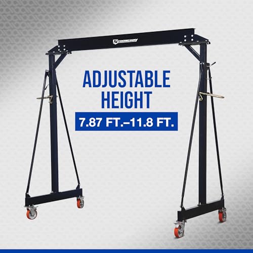 Strongway Adjustable Gantry Crane, 2000-Lb. Capacity, 7.87–11.9ft. Lift