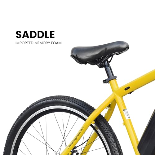 Image of Neelam Shockbuzz NI 1.0 Electric Bicycle 27.5 inch with Rear Carrier | 36V 250W Motor | 7.8Ah Outer Battery | Dual Disc Brakes | Front Suspension | Memory Foam Saddle | Colour: Yellow
