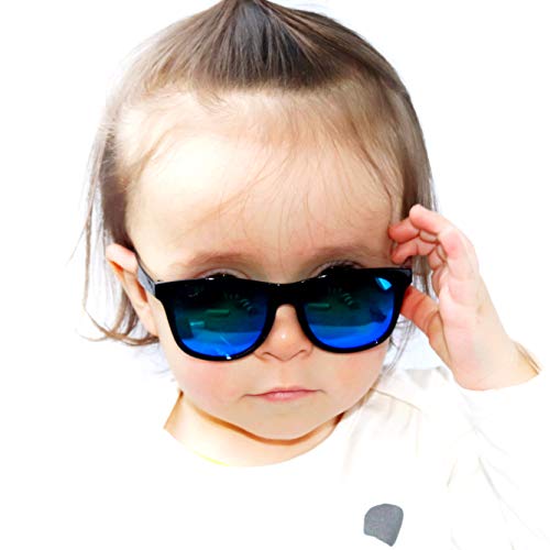 KD3051 Óculos de sol para bebês de 0 a 24 meses 80, 2-pack Navy Blue& Black-blue Mirror, X-Small