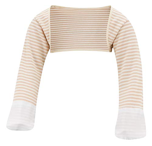 Scratchsleeves | Baby Boys' Stay-On Scratch Mitts | Stripes | Cappuccino And Cream | 6-9M #TOP1