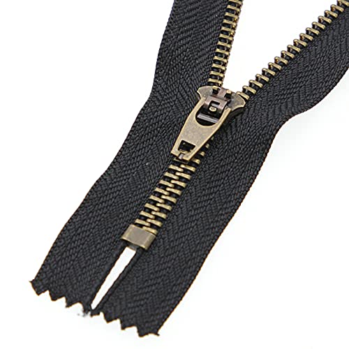 4# Black Metal Zipper Close End Antique Brass Y-Teeth Zipper 4 Inch Jeans Zippers 6Pcs,10 Cm (Black-Brass) Leekayer #TOP3