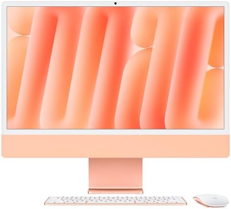Apple 2024 iMac All-in-One Desktop Computer with M4 chip with 10-core CPU and 10-core GPU: Built for Apple Intelligence, 24-inch Retina Display, 16GB Unified Memory, 256GB SSD Storage; Orange