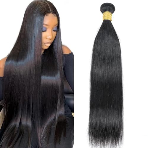 Brazilian Straight Human Hair 1 Bundle 22inch 10A 100% Unprocessed Straight Bundles Virgin Weave Raw Sew in Human Hair Bundles Deals Natural Black for Woman
