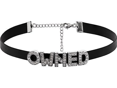 Sacina Gothic Punk Cute Owned Choker, Black Choker, Black PU Leather Chocker Collar, Gothic Goth Necklace, Costume Jewelry, Halloween Christmas Jewelry Gift for Women