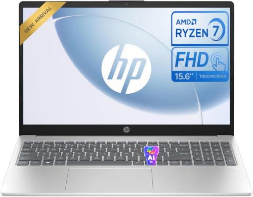 Image of HP 15.6 inch FHD Touchscreen Business Laptop, AMD Ryzen 7 7730U, 64GB RAM, 1TB SSD, Windows 11, Copilot AI, Wi‑Fi 6, Microsoft 365, for Smooth Multitasking