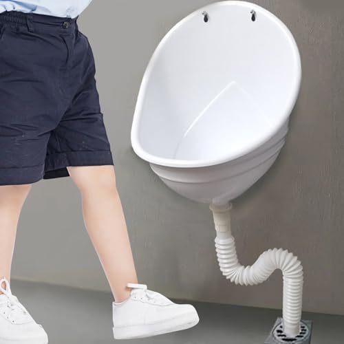 Urinal sin agua de pared con manguera y plástico antisalpicaduras 6