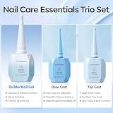 AZUREBEAUTY Lakier do paznokci, żel budujący do paznokci żelowych i bazowych oraz Top Coat Set
