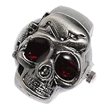 Garneck Reloj de Anillo Electrónico Tapa y Diseño Creativo en Forma de Ojo Rojo, para Hombres y Mujeres en Ocasiones Obsequios