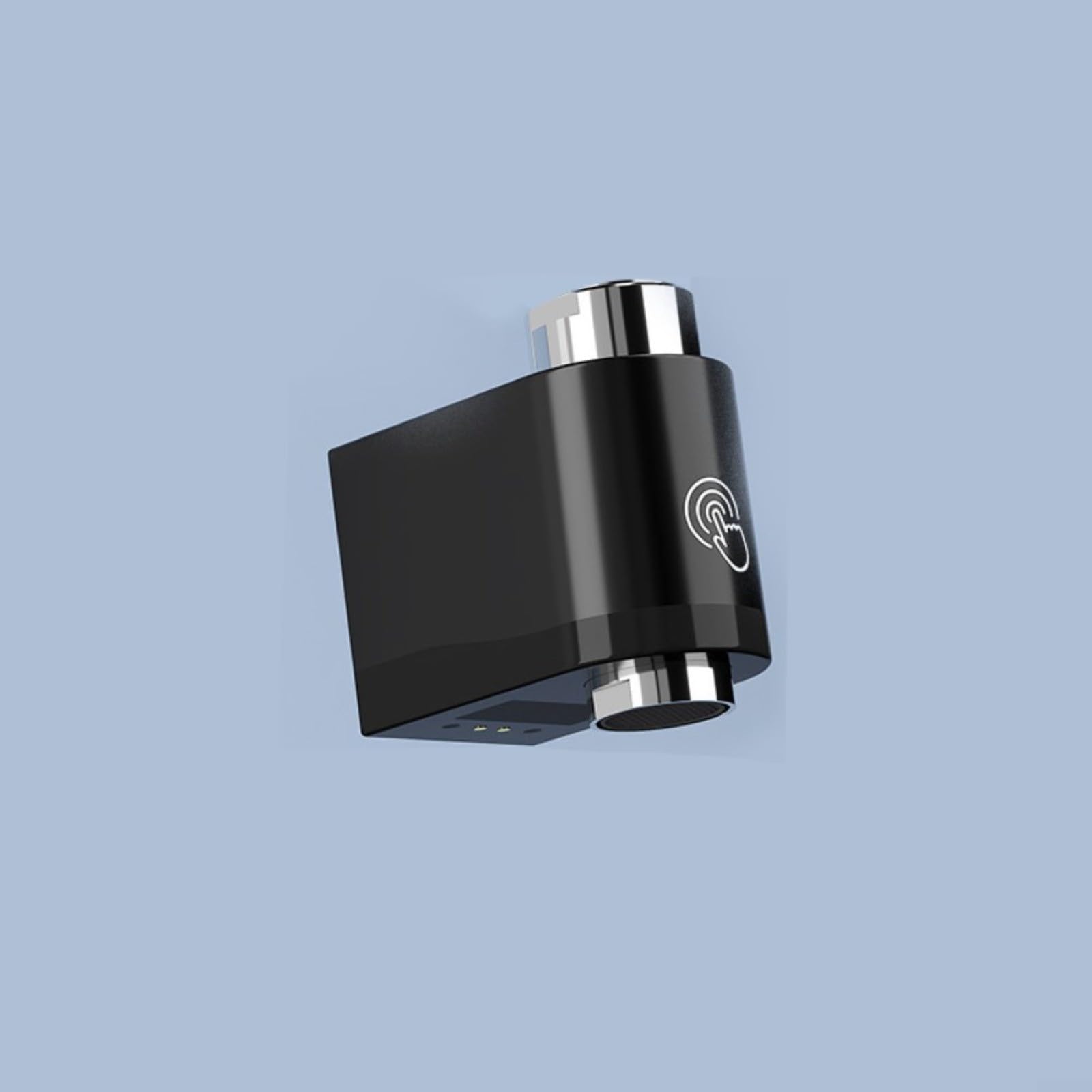 Adaptador inteligente de grifo de ahorro de agua infrarrojo de doble detección con sensores laterales inferiores para baño, cocina, fregadero IPX6, control de temperatura impermeable (negro)