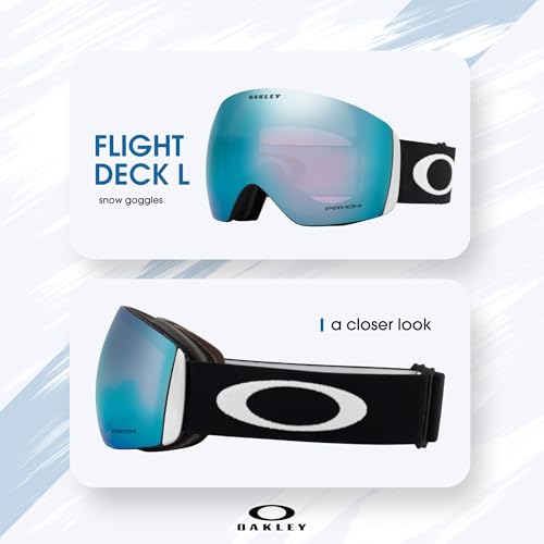 Oakley Flight Deck L OO7050 Black/Sapphire Ski Goggles for Men for Women Spare Prizm Clear Lens+ Bundle Accessory Leash Kit, Microfiber Pouch by Oakley - Image 5