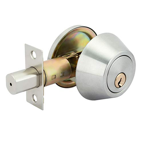 LESOLEIL Poignée De Porte Ronde Bouton Serrure Verrouillage Porte - Avec Serrure Bouton Porte Inox Intimité Argent Cover