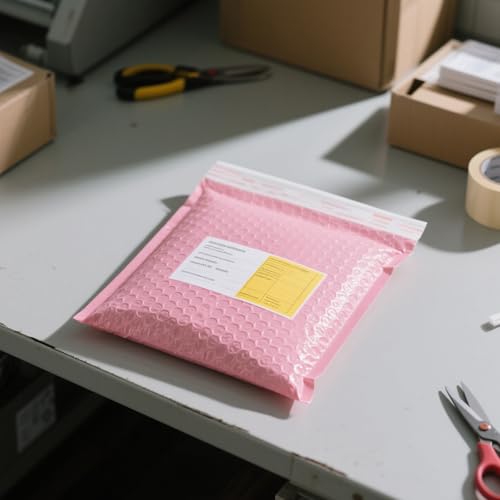 CHUIFAI 50 Stück 18 x 23 cm Poly Luftpolster Versandtaschen A5 Rosa, Din A5 Luftpolster Umschläge Gepolstert, Selbstklebend Versandtaschen Luftpolster Verpackung
