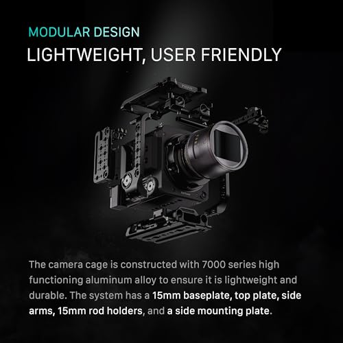 Image of Tilta Camera Cage Compatible with Sony BURANO | Arri Rosettes, 1 /4 inch-20 and 3 /8 inch-16 Threads | w /Top Handle, Left /Right Side Arm, Battery Plate (Advanced Kit - Gold Mount)