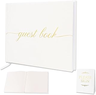 Elegant Wedding Message Book, A 100 Page Perfect for Weddings Birthdays Baby Showers and Special Events A Stylish Guest Check in Book for Sign in and Photos Hardcover (White Blank)
