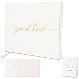 Gorofit Elegant Wedding Message Book, A 100 Page Perfect for Weddings Birthdays Baby Showers and Special Events A Stylish Guest Check in Book for Sign in and Photos Hardcover (White Blank)